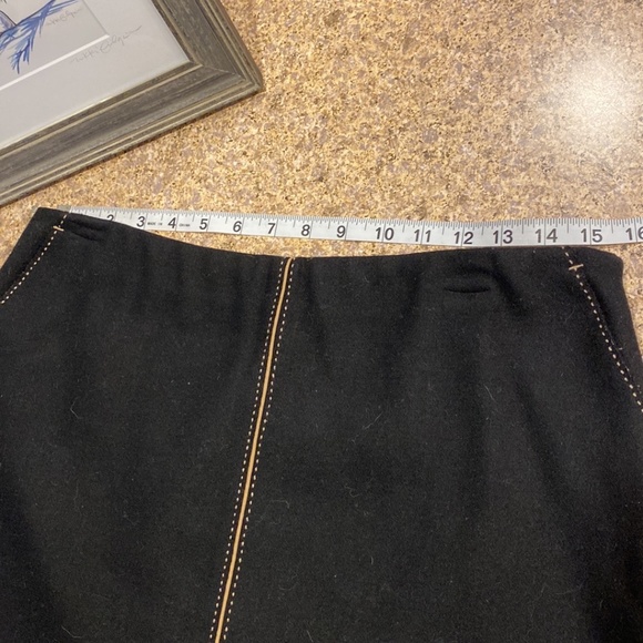 J. Crew Black and Tan Wool Blend Skirt 10 Unfinished Outer Bottom Hem - Picture 8 of 14